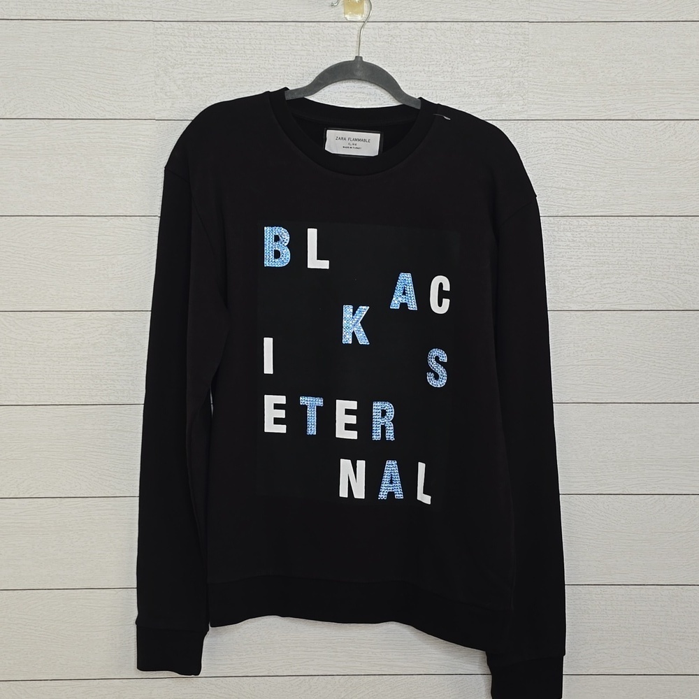 ZARA | BLINGED CHARCOAL SWEATER